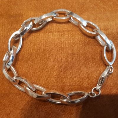 Zilveren schakel armband